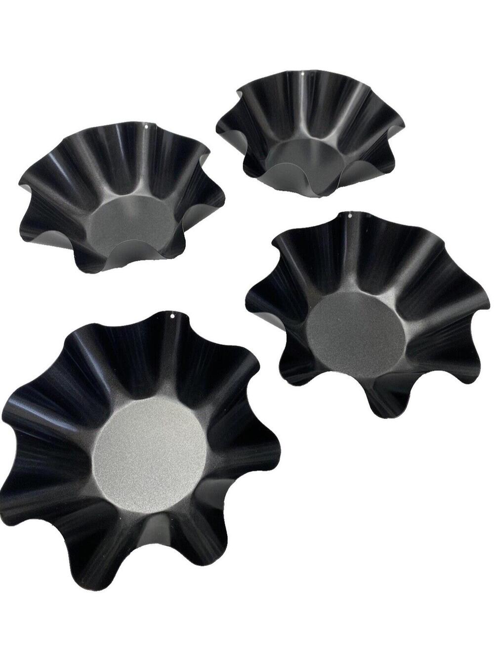 Tortilla Taco Bowl Pans Black 4-Piece Set Mexican Cookware Brand New